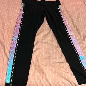 VS Pink Reversible Sequin Leggings Size L